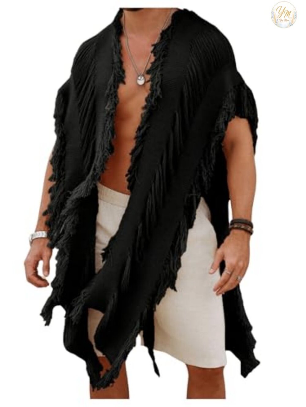 Knit Poncho Fringe Loose Cardigan Cape Shawl Wrap Beach Vacation